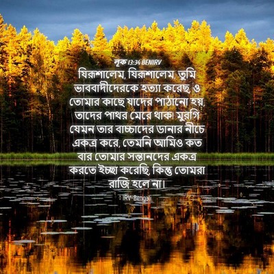 Picture 04 - লূক 13:34 BENIRV - যিরূশালেম, - Bible Verse Picture