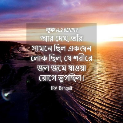 Picture 04 - লূক 14:2 BENIRV - আর দেখ, তাঁর সামনে - Bible Verse Picture