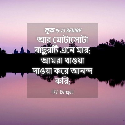 Picture 04 - লূক 15:23 BENIRV - আর মোটাসোটা - Bible Verse Picture