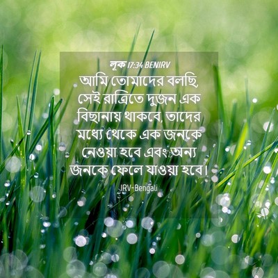 Picture 04 - লূক 17:34 BENIRV - আমি তোমাদের বলছি, - Bible Verse Picture