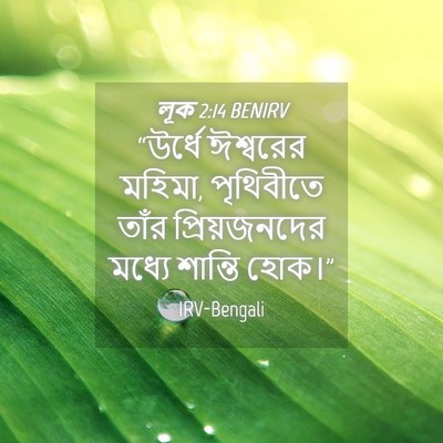 Picture 04 - লূক 2:14 BENIRV - “উর্ধে ঈশ্বরের - Bible Verse Picture