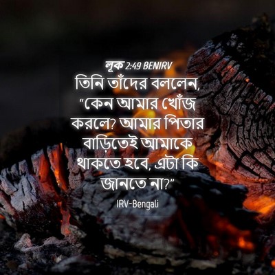 Picture 04 - লূক 2:49 BENIRV - তিনি তাঁদের বললেন, - Bible Verse Picture
