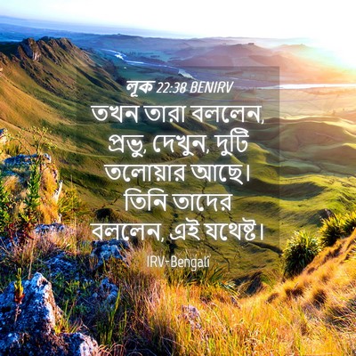 Picture 04 - লূক 22:38 BENIRV - তখন তারা বললেন, - Bible Verse Picture
