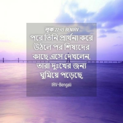 Picture 04 - লূক 22:45 BENIRV - পরে তিনি - Bible Verse Picture