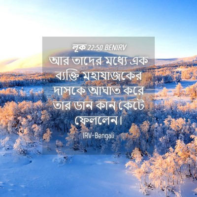 Picture 04 - লূক 22:50 BENIRV - আর তাদের মধ্যে এক - Bible Verse Picture