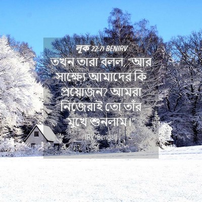 Picture 04 - লূক 22:71 BENIRV - তখন তারা বলল, “আর - Bible Verse Picture