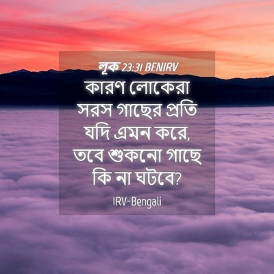 Picture 04 - লূক 23:31 BENIRV - কারণ লোকেরা সরস - Bible Verse Picture
