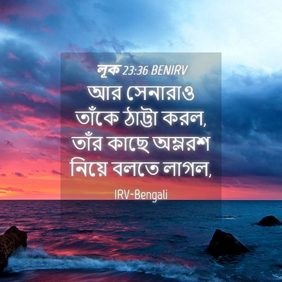 Picture 04 - লূক 23:36 BENIRV - আর সেনারাও তাঁকে - Bible Verse Picture