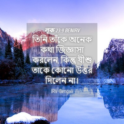 Picture 04 - লূক 23:9 BENIRV - তিনি তাঁকে অনেক - Bible Verse Picture