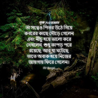 Picture 04 - লূক 24:12 BENIRV - তা সত্বেও পিতর উঠে - Bible Verse Picture