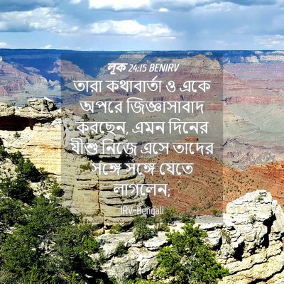 Picture 04 - লূক 24:15 BENIRV - তারা কথাবার্তা ও - Bible Verse Picture