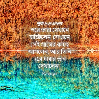 Picture 04 - লূক 24:28 BENIRV - পরে তারা যেখানে - Bible Verse Picture