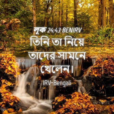 Picture 04 - লূক 24:43 BENIRV - তিনি তা নিয়ে - Bible Verse Picture