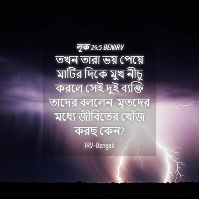 Picture 04 - লূক 24:5 BENIRV - তখন তারা ভয় পেয়ে - Bible Verse Picture