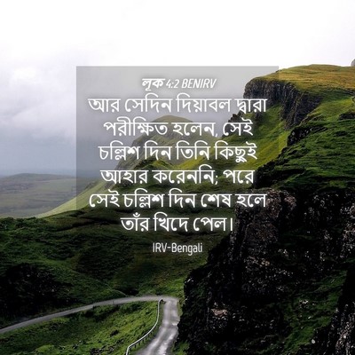 Picture 04 - লূক 4:2 BENIRV - আর সেদিন দিয়াবল - Bible Verse Picture