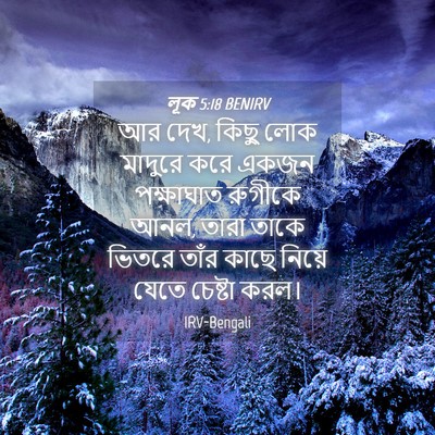 Picture 04 - লূক 5:18 BENIRV - আর দেখ, কিছু লোক - Bible Verse Picture
