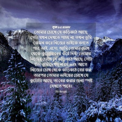 Picture 04 - লূক 6:42 BENIRV - তোমার চোখে যে - Bible Verse Picture