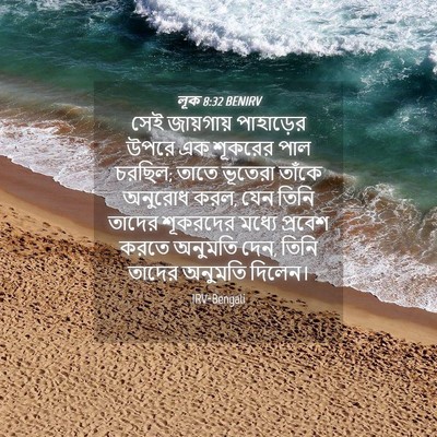 Picture 04 - লূক 8:32 BENIRV - সেই জায়গায় - Bible Verse Picture