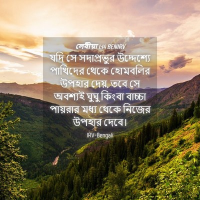 Picture 04 - লেবীয়া 1:14 BENIRV - যদি সে সদাপ্রভুর - Bible Verse Picture