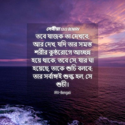 Picture 04 - লেবীয়া 13:13 BENIRV - তবে যাজক তা দেখবে; - Bible Verse Picture