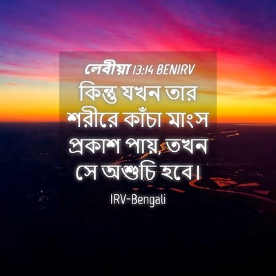 Picture 04 - লেবীয়া 13:14 BENIRV - কিন্তু যখন তার - Bible Verse Picture