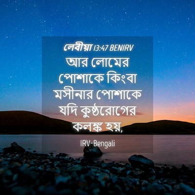 Picture 04 - লেবীয়া 13:47 BENIRV - আর লোমের পোশাকে - Bible Verse Picture