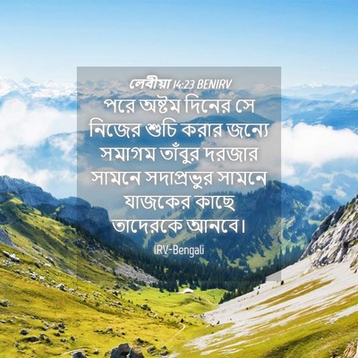 Picture 04 - লেবীয়া 14:23 BENIRV - পরে অষ্টম দিনের সে - Bible Verse Picture