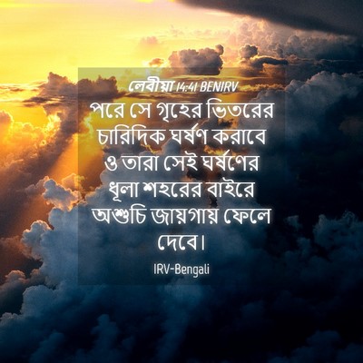 Picture 04 - লেবীয়া 14:41 BENIRV - পরে সে গৃহের - Bible Verse Picture