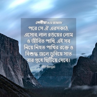 Picture 04 - লেবীয়া 14:51 BENIRV - পরে সে ঐ এরসকাঠ, - Bible Verse Picture