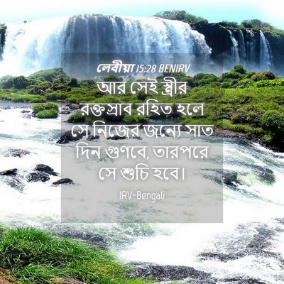 Picture 04 - লেবীয়া 15:28 BENIRV - আর সেই স্ত্রীর - Bible Verse Picture