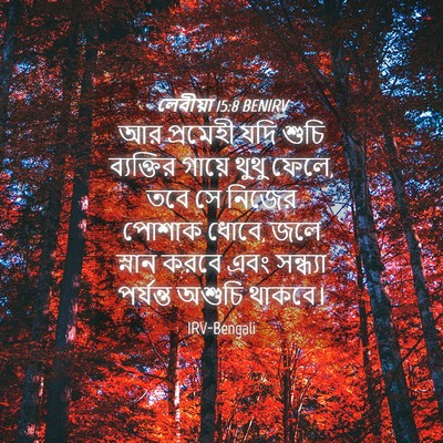 Picture 04 - লেবীয়া 15:8 BENIRV - আর প্রমেহী যদি - Bible Verse Picture