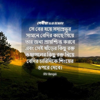 Picture 04 - লেবীয়া 16:18 BENIRV - সে বের হয়ে - Bible Verse Picture