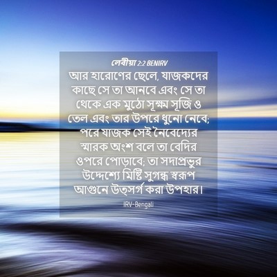 Picture 04 - লেবীয়া 2:2 BENIRV - আর হারোণের ছেলে, - Bible Verse Picture