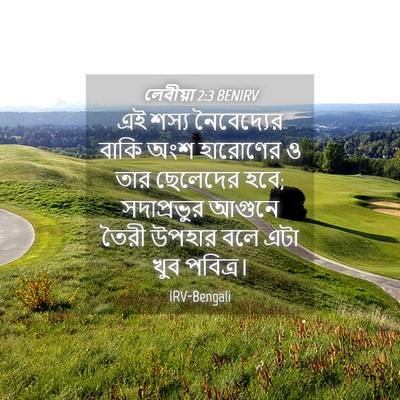 Picture 04 - লেবীয়া 2:3 BENIRV - এই শস্য নৈবেদ্যের - Bible Verse Picture