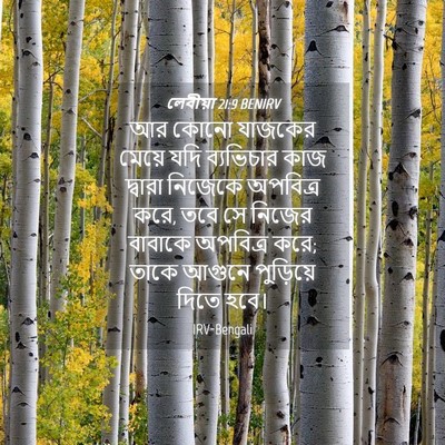 Picture 04 - লেবীয়া 21:9 BENIRV - আর কোনো যাজকের - Bible Verse Picture