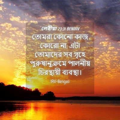 Picture 04 - লেবীয়া 23:31 BENIRV - তোমরা কোনো কাজ - Bible Verse Picture