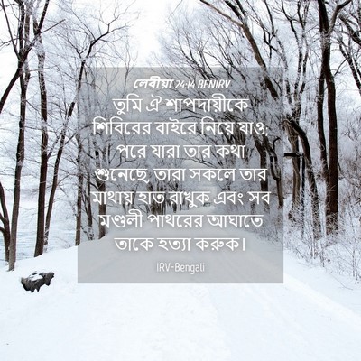 Picture 04 - লেবীয়া 24:14 BENIRV - তুমি ঐ শাপদায়ীকে - Bible Verse Picture