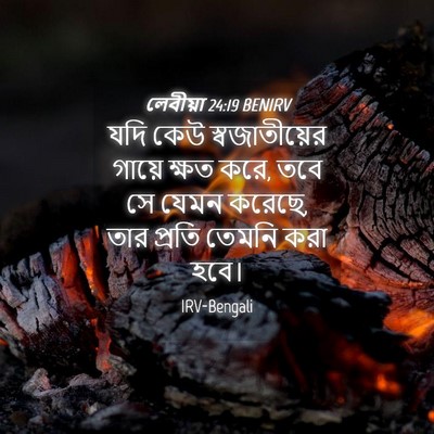 Picture 04 - লেবীয়া 24:19 BENIRV - যদি কেউ - Bible Verse Picture