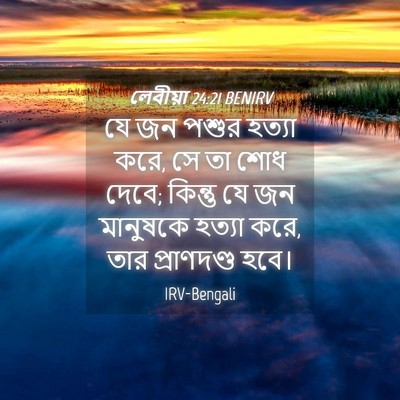 Picture 04 - লেবীয়া 24:21 BENIRV - যে জন পশুর হত্যা - Bible Verse Picture