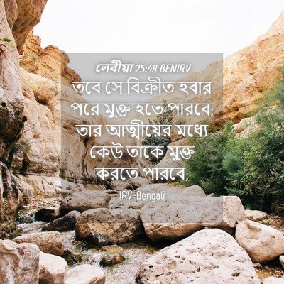 Picture 04 - লেবীয়া 25:48 BENIRV - তবে সে বিক্রীত - Bible Verse Picture