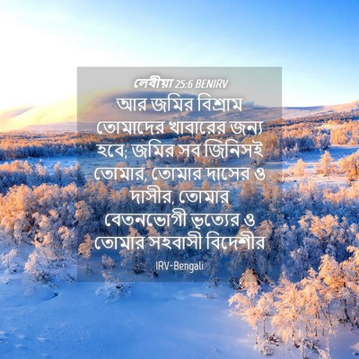 Picture 04 - লেবীয়া 25:6 BENIRV - আর জমির বিশ্রাম - Bible Verse Picture