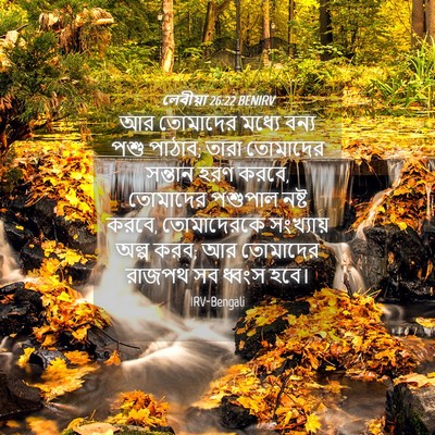 Picture 04 - লেবীয়া 26:22 BENIRV - আর তোমাদের মধ্যে - Bible Verse Picture