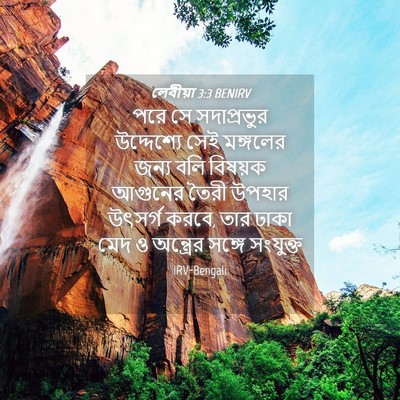 Picture 04 - লেবীয়া 3:3 BENIRV - পরে সে সদাপ্রভুর - Bible Verse Picture