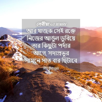 Picture 04 - লেবীয়া 4:17 BENIRV - আর যাজক সেই রক্তে - Bible Verse Picture