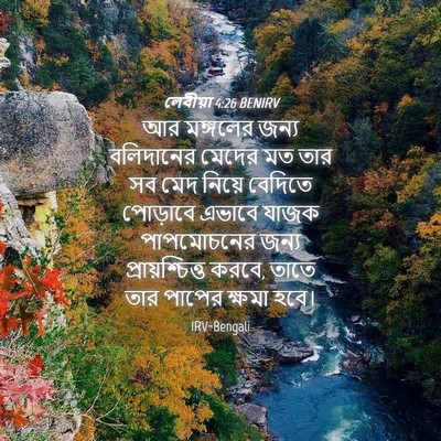 Picture 04 - লেবীয়া 4:26 BENIRV - আর মঙ্গলের জন্য - Bible Verse Picture