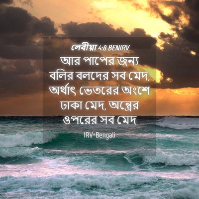 Picture 04 - লেবীয়া 4:8 BENIRV - আর পাপের জন্য বলির - Bible Verse Picture