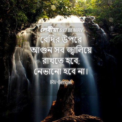 Picture 04 - লেবীয়া 6:13 BENIRV - বেদির উপরে আগুন সব - Bible Verse Picture