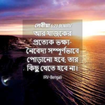 Picture 04 - লেবীয়া 6:23 BENIRV - আর যাজকের - Bible Verse Picture