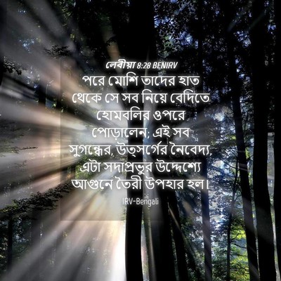 Picture 04 - লেবীয়া 8:28 BENIRV - পরে মোশি তাদের হাত - Bible Verse Picture