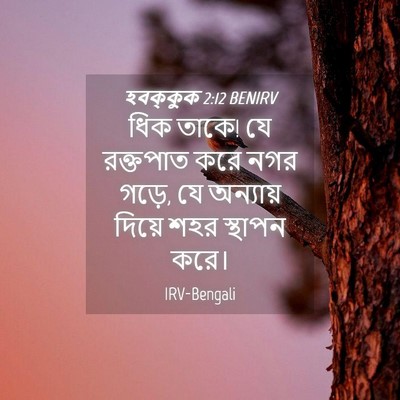 Picture 04 - হবক্কুক 2:12 BENIRV - ধিক তাকে! যে - Bible Verse Picture